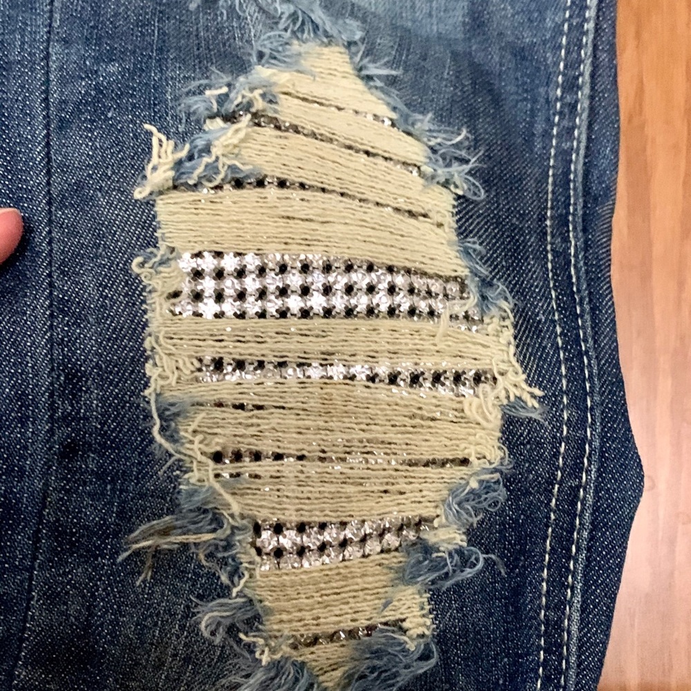 A7 Miami Jeans Rhinestone embellished size 25 - Picture 5 of 7